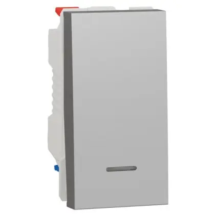 Одноклавишный переключатель Schneider Electric NU310330S с нейтралью 10А 1М (алюминий)