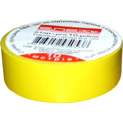 Самоугасающая изолента E.Next e.tape.pro.10.yellow 10м желтая (p0450002)