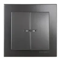 Вимикач Nilson Touran антрацит 2кл з підсвіткою ( 24161004 )