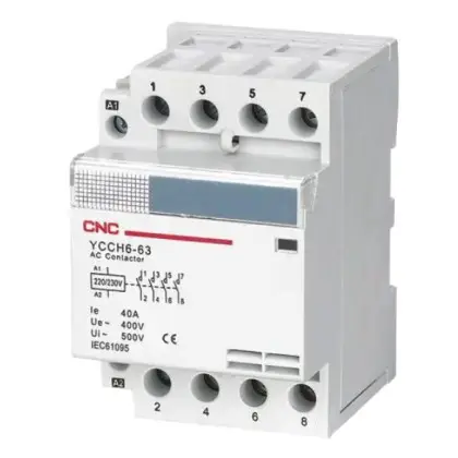Модульный контактор CNC YCCH6-63 4Р 220В 4NO (Б00028779) Модульный контактор CNC YCCH6-63 4Р 220В 4NO (Б00028779)