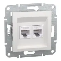 Комп'ютерна розетка RJ45 подвійна UTP cat.6 Schneider Electric Asfora без рамки біла (EPH4870121)