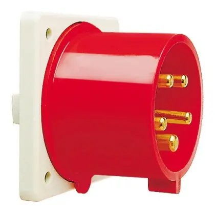 Прямой панельный штекер WALTHER WL615406 (3P+E) 16А 380V IP44