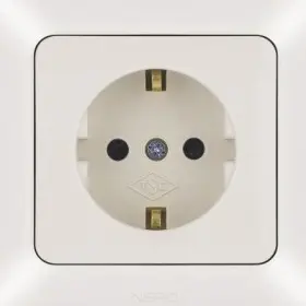 Розетка NE-AD ARAS 93-111-08-E с з/к и шторками кремовая