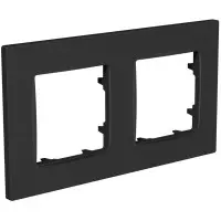 Универсальная двухместная рамка Plank Electrotechnic Nordic (PLK1020242) антрацит Универсальная двухместная рамка Plank Electrotechnic Nordic (PLK1020242) антрацит