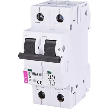 Автоматический выключатель ETI 002153714 ETIMAT 10 2p D 10А (10 kA)