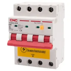 Дифференциальный выключатель CNC YCB9LE-80M C50А 3Р+N 6кА 30мА (Б00044026)