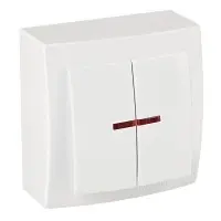 Вимикач Nilson Themis білий 2кл з підсвіткою ( 26111004 )