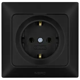 Розетка NE-AD ARAS 93-124-08 с з/к черная