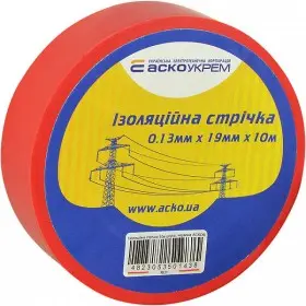 Изоляционная лента Аско-Укрем 0,13x19мм/10м красная (A0150020035)
