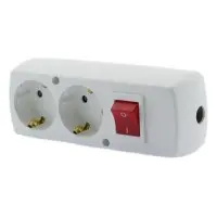 Колодка SEZ GN-270 S WS 2 гнезда с заземлением и выключателем