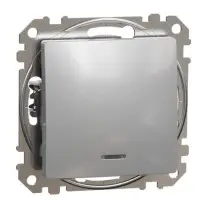 Вимикач Schneider Electric Sedna Design & Elements з підсвіткою алюміній SDD113101L Вимикач Schneider Electric Sedna Design & Elements з підсвіткою алюміній SDD113101L
