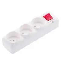 Колодка 3 гнізда NE-AD 3015-KA з кнопкою