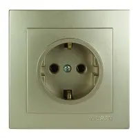 Розетка Nilson Touran золото 1-я с заземлением ( 24151017 )