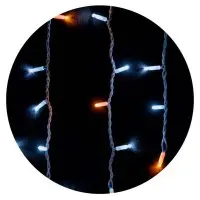 Белая уличная LED гирлянда Delux EN ICICLE 75LED (90015181) 2x0,7м 18 мигающих желтых диодов IP44