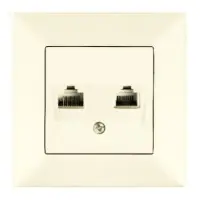 Розетка комп'ютер-телефон Meridian, RJ45 Cat.5e - RJ11 Cat.3, кремовий