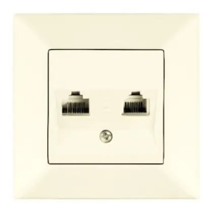 Розетка компьютер-телефон Meridian, RJ45 Cat.5e - RJ11 Cat.3, кремовый Розетка компьютер-телефон Meridian, RJ45 Cat.5e - RJ11 Cat.3, кремовый