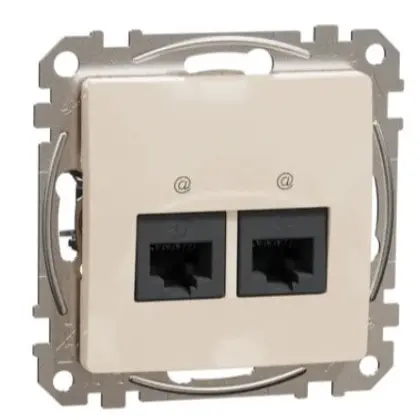 Двойная компьютерная розетка Schneider Electric Sedna Design & Elements RJ45 кат. 5е UTP бежевая SDD112452 Двойная компьютерная розетка Schneider Electric Sedna Design & Elements RJ45 кат. 5е UTP бежевая SDD112452