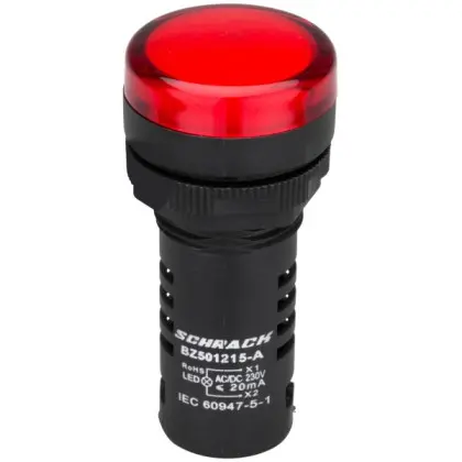Красный LED индикатор Schrack BZ501215B 230В AC Красный LED индикатор Schrack BZ501215B 230В AC