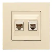 Розетка компьютерная + телефонная Gunsan Eqona крем
