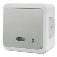 Накладний прохідний 1-кл вимикач NE-AD MULTIMA 92-51-05-I з led-підсвіткою білий Накладний прохідний 1-кл вимикач NE-AD MULTIMA 92-51-05-I з led-підсвіткою білий