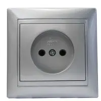 Розетка Elcor Emily 9215 (211575) без заземления (серый металлик)