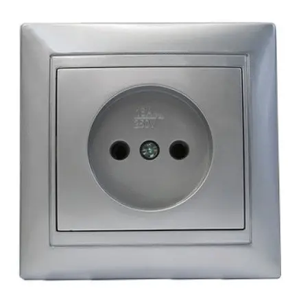 Розетка Elcor Emily 9215 (211575) без заземления (серый металлик)