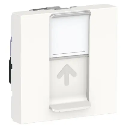 Одинарна комп'ютерна розетка Schneider Electric NU341718 RJ45 cat.6 STP із полем для напису 2М (біла)