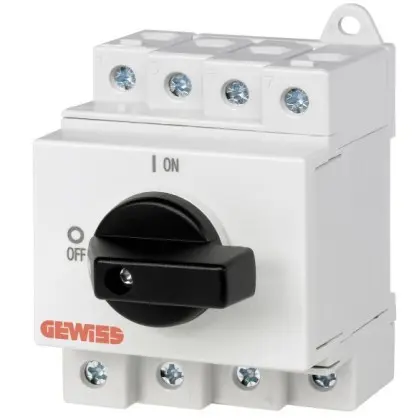 Выключатель нагрузки GEWISS 2Р 25А 600В DC (GW96186) Выключатель нагрузки GEWISS 2Р 25А 600В DC (GW96186)