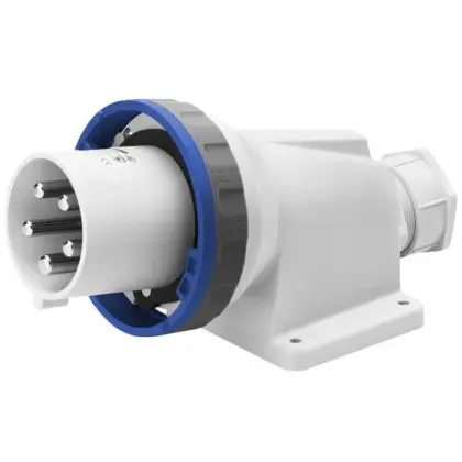 Стационарная вилка 90° GEWISS IP67 2P+E 63A 230В (GW61448) Стационарная вилка 90° GEWISS IP67 2P+E 63A 230В (GW61448)