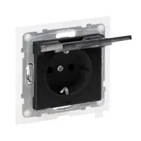 Розетка IP44 2К+З 16А/250В з кришкою Legrand SUNO (чорний) 721423 Розетка IP44 2К+З 16А/250В з кришкою Legrand SUNO (чорний) 721423