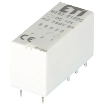 Миниатюрное электромеханическое реле ETI 002473031 MER2-012 DC 2p Миниатюрное электромеханическое реле ETI 002473031 MER2-012 DC 2p