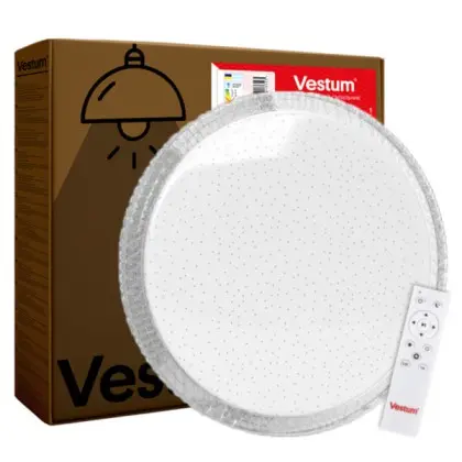 Потолочный светильник Vestum CRYSTAL звездное небо 60Вт 395x60мм 3000К-6500К Потолочный светильник Vestum CRYSTAL звездное небо 60Вт 395x60мм 3000К-6500К