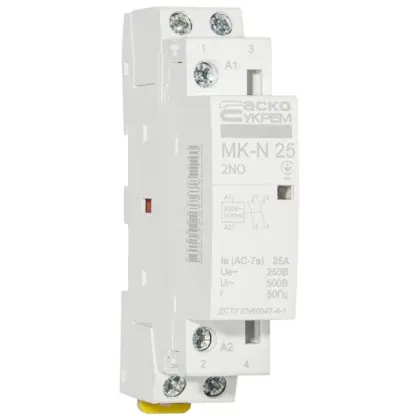 Модульный контактор Аско-Укрем MK-N 2P 25A 2NO (A0040030025) Модульный контактор Аско-Укрем MK-N 2P 25A 2NO (A0040030025)