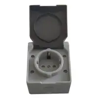Розетка TNSy SURFACE з заземленням та кришкою IP54 сірий (TNSy5000169)