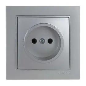 Розетка Nilson Thor серебро 1-я без заземления ( 27131015 )