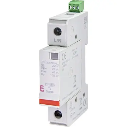 Ограничитель перенапряжения ETI 002442958 ETITEC V T2 255/20 (1+0) RC Ограничитель перенапряжения ETI 002442958 ETITEC V T2 255/20 (1+0) RC