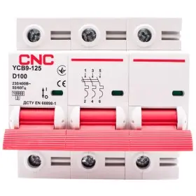 Автоматический выключатель CNC YCB9-125 3Р 100А 10kA D
