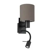 Бра, настінний світильник Eglo 900701 Pasteri E27+LED 1+1x40W+3W 3000K 380Lm IP20 чорний
