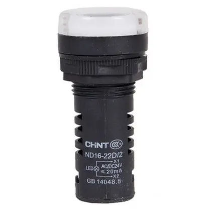 Индикатор Chint ND16-22D/2 AC/DC 230В белый (593073) Индикатор Chint ND16-22D/2 AC/DC 230В белый (593073)