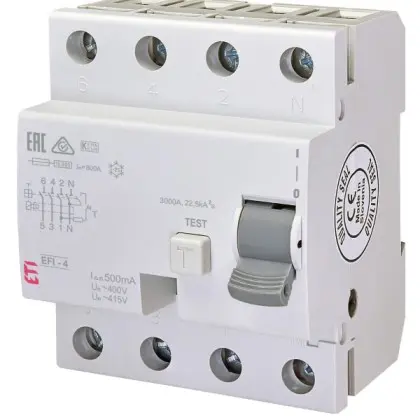 УЗО ETI 002064145 EFI-4 80/0.3 тип AC (10kA) УЗО ETI 002064145 EFI-4 80/0.3 тип AC (10kA)