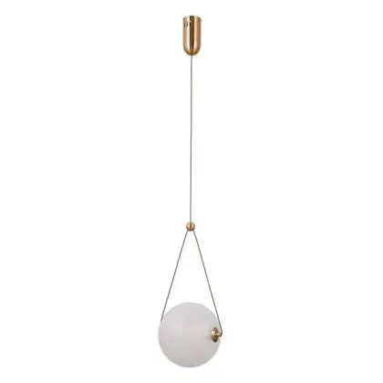 Підвісний світильник, люстра Italux PND-34361-M-HBR-OPAL Rastia LED 1x9W 3000K 975Lm IP20 золотий