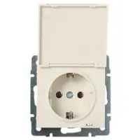 Розетка Lezard Rain (703-0388-123B) з кришкою із з/к ПБТ (кремова)