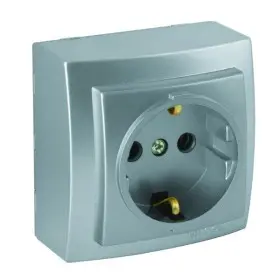 Розетка Nilson Themis срібло 1-на з заземленням ( 26131017 )