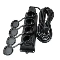 Подовжувач Violux 4p 5м без заземлення чорний IP44 каучук ( 934052 )