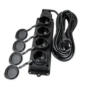 Удлинитель Violux 4р 5м без заземления черный IP44 каучук ( 934052 )