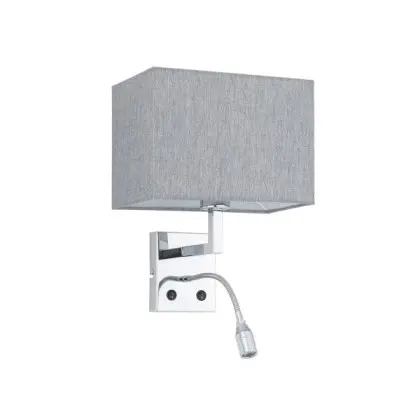Бра, настінний світильник Nowodvorski 11793 Hotel Mood E27+LED 2x10W+2.2W 4000K IP20 сірий Бра, настінний світильник Nowodvorski 11793 Hotel Mood E27+LED 2x10W+2.2W 4000K IP20 сірий