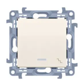 Одинарний прохідний вимикач з підсвічуванням Kontakt Simon Simon 10 CW6L.01/41 (кремовий)