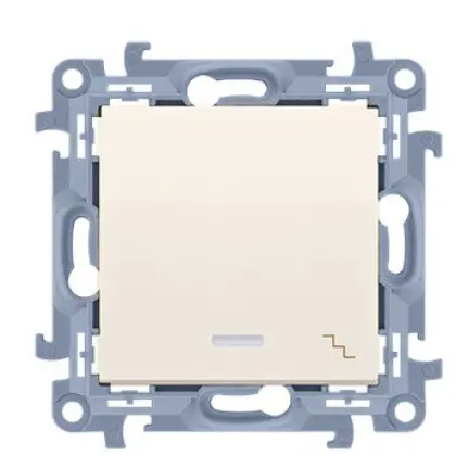 Одинарный проходной выключатель с подсветкой Kontakt Simon Simon 10 CW6L.01/41 (кремовый) Одинарный проходной выключатель с подсветкой Kontakt Simon Simon 10 CW6L.01/41 (кремовый)