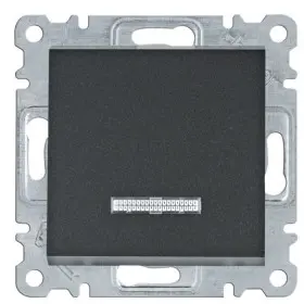 Універсальний вимикач Hager WL0223 Lumina 10АХ/230В з підсвічуванням (чорний)