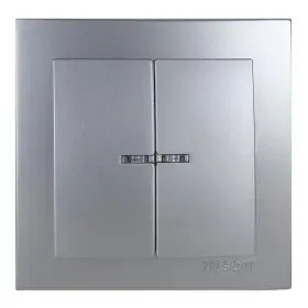 Выключатель Nilson Touran серебро 2кл с подсветкой ( 24131004 )